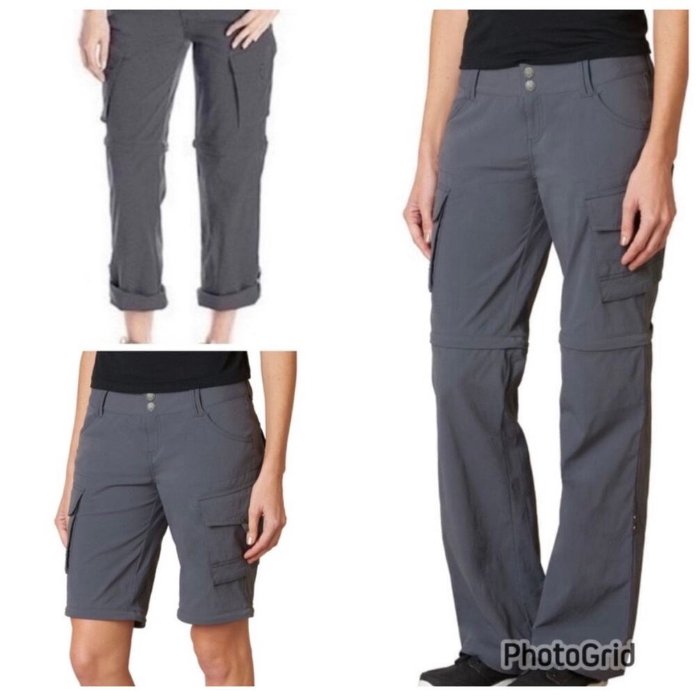 prAna Women's Sage Convertible Outdoor Pants Gray Sz 12